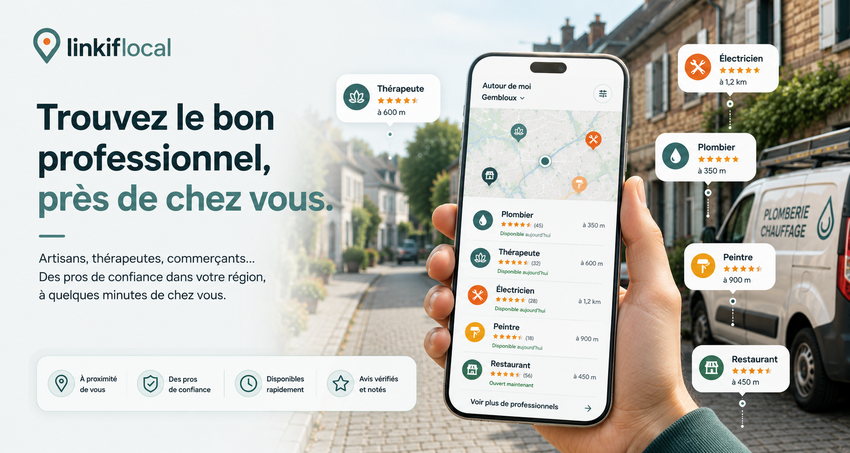 Trouvez un professionnel près de chez vous avec LinkifLocal